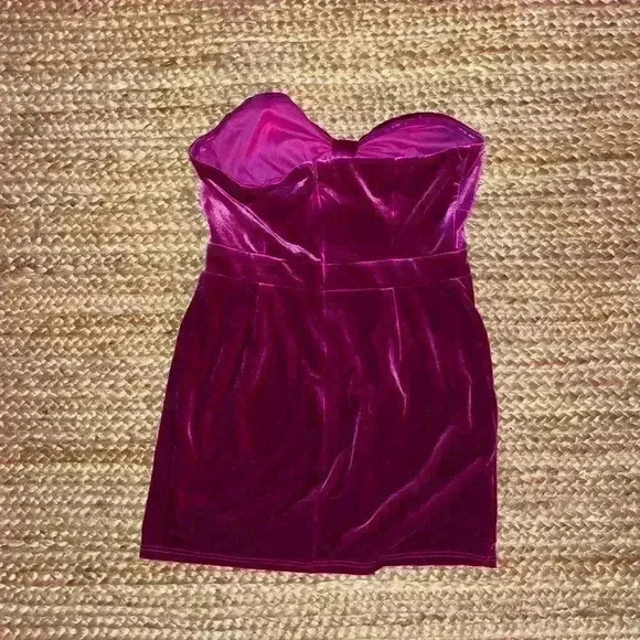 Avec Les Filles Bow Strapless Cutout Velvet Minidress Large - Picture 6 of 7
